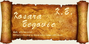Kosara Begović vizit kartica